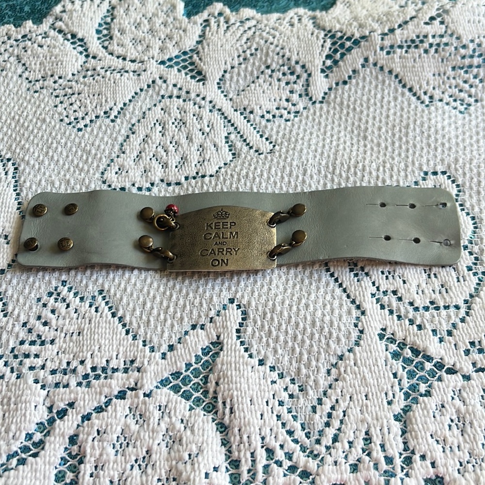 Lenny & Eva quoted leather cuff bracelet